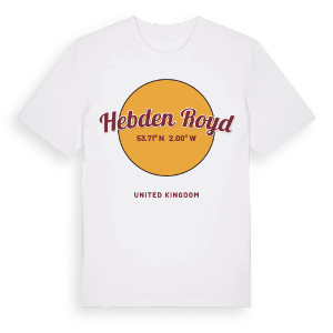 Hebden Royd cirkel t-shirt – ekologisk bomull t-shirt från Pinshirt