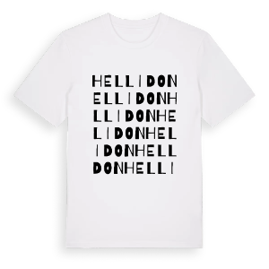 Hellidon ordlek t-shirt – ekologisk bomull t-shirt från Pinshirt