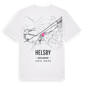 Helsby karta t-shirt – ekologisk bomull t-shirt från Pinshirt