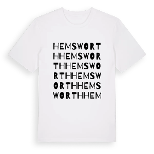 Hemsworth ordlek t-shirt – ekologisk bomull t-shirt från Pinshirt