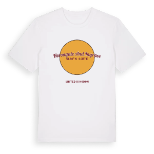 Herongate and Ingrave cirkel t-shirt – ekologisk bomull t-shirt från Pinshirt