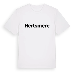 Hertsmere fetstil t-shirt – ekologisk bomull t-shirt från Pinshirt