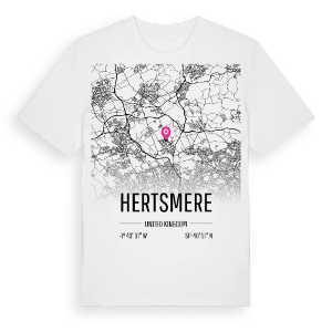 Hertsmere karta t-shirt – ekologisk bomull t-shirt från Pinshirt
