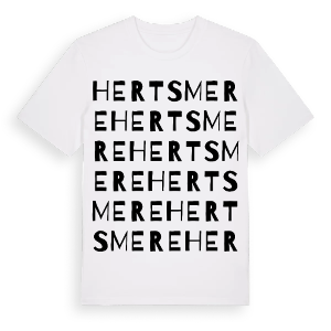 Hertsmere ordlek t-shirt – ekologisk bomull t-shirt från Pinshirt