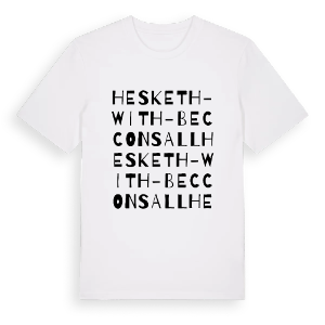 Hesketh-with-Becconsall ordlek t-shirt – ekologisk bomull t-shirt från Pinshirt
