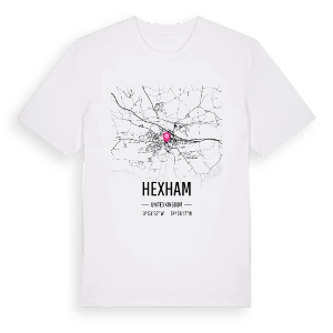 Hexham karta t-shirt – ekologisk bomull t-shirt från Pinshirt