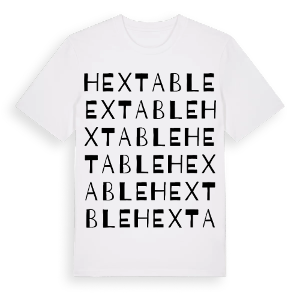 Hextable ordlek t-shirt – ekologisk bomull t-shirt från Pinshirt