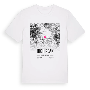 High Peak karta t-shirt – ekologisk bomull t-shirt från Pinshirt