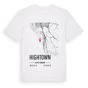 Hightown karta t-shirt – ekologisk bomull t-shirt från Pinshirt