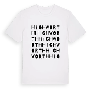 Highworth ordlek t-shirt – ekologisk bomull t-shirt från Pinshirt