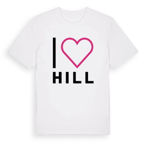 Jag älskar Hill t-shirt stort tryck – ekologisk bomull t-shirt från Pinshirt