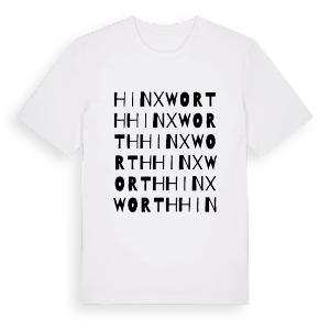 Hinxworth ordlek t-shirt – ekologisk bomull t-shirt från Pinshirt