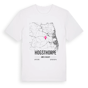 Hogsthorpe karta t-shirt – ekologisk bomull t-shirt från Pinshirt