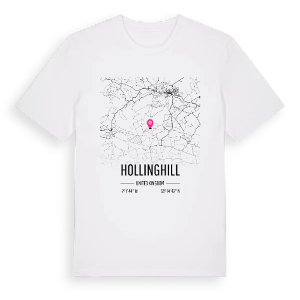 Hollinghill karta t-shirt – ekologisk bomull t-shirt från Pinshirt