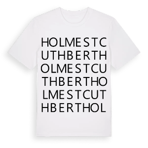 Holme St Cuthbert ordlek t-shirt – ekologisk bomull t-shirt från Pinshirt