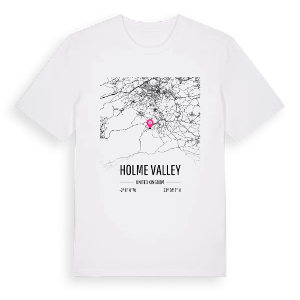 Holme Valley karta t-shirt – ekologisk bomull t-shirt från Pinshirt