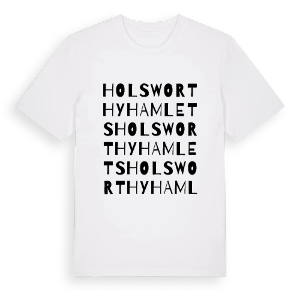 Holsworthy Hamlets ordlek t-shirt – ekologisk bomull t-shirt från Pinshirt