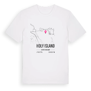 Holy Island karta t-shirt – ekologisk bomull t-shirt från Pinshirt
