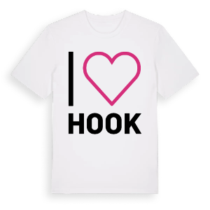 Jag älskar Hook t-shirt stort tryck – ekologisk bomull t-shirt från Pinshirt