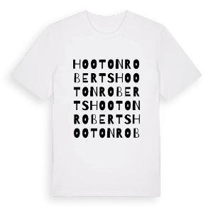 Hooton Roberts ordlek t-shirt – ekologisk bomull t-shirt från Pinshirt