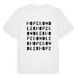 Hope Bowdler ordlek t-shirt – ekologisk bomull t-shirt från Pinshirt