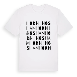 Horningsham ordlek t-shirt – ekologisk bomull t-shirt från Pinshirt