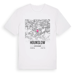 Hounslow karta t-shirt – ekologisk bomull t-shirt från Pinshirt