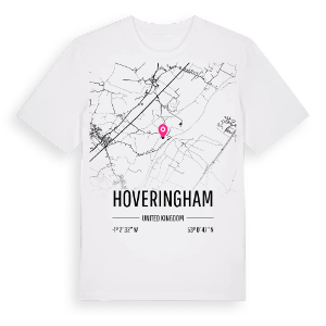 Hoveringham karta t-shirt – ekologisk bomull t-shirt från Pinshirt