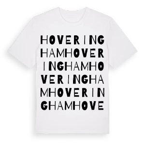 Hoveringham ordlek t-shirt – ekologisk bomull t-shirt från Pinshirt