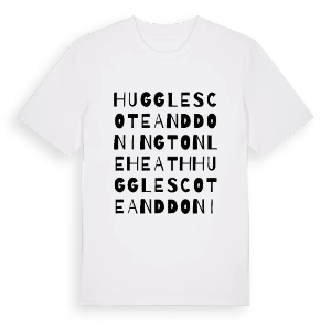 Hugglescote and Donington le Heath ordlek t-shirt – ekologisk bomull t-shirt från Pinshirt