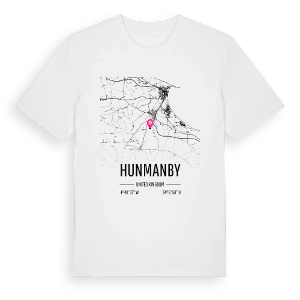 Hunmanby karta t-shirt – ekologisk bomull t-shirt från Pinshirt