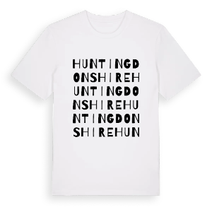 Huntingdonshire ordlek t-shirt – ekologisk bomull t-shirt från Pinshirt