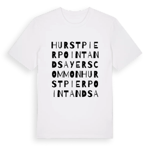 Hurstpierpoint and Sayers Common ordlek t-shirt – ekologisk bomull t-shirt från Pinshirt