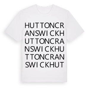 Hutton Cranswick ordlek t-shirt – ekologisk bomull t-shirt från Pinshirt