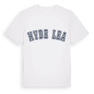 Hyde Lea college t-shirt – ekologisk bomull t-shirt från Pinshirt