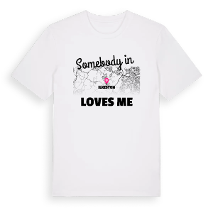Någon i Ilkeston älskar mig t-shirt – ekologisk bomull t-shirt från Pinshirt