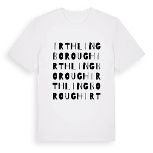 Irthlingborough ordlek t-shirt – ekologisk bomull t-shirt från Pinshirt