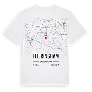 Itteringham karta t-shirt – ekologisk bomull t-shirt från Pinshirt