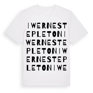 Iwerne Stepleton ordlek t-shirt – ekologisk bomull t-shirt från Pinshirt