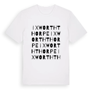 Ixworth Thorpe ordlek t-shirt – ekologisk bomull t-shirt från Pinshirt