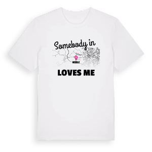 Någon i Keele älskar mig t-shirt – ekologisk bomull t-shirt från Pinshirt