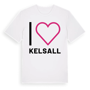 Jag älskar Kelsall t-shirt stort tryck – ekologisk bomull t-shirt från Pinshirt