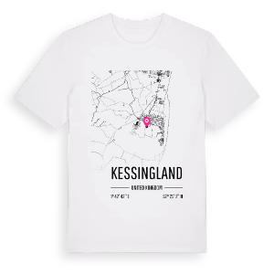 Kessingland karta t-shirt – ekologisk bomull t-shirt från Pinshirt