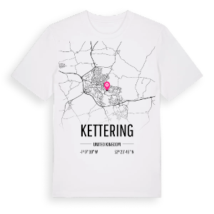 Kettering karta t-shirt – ekologisk bomull t-shirt från Pinshirt