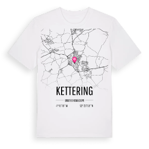 Kettering karta t-shirt – ekologisk bomull t-shirt från Pinshirt