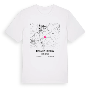 Kingston on Soar karta t-shirt – ekologisk bomull t-shirt från Pinshirt