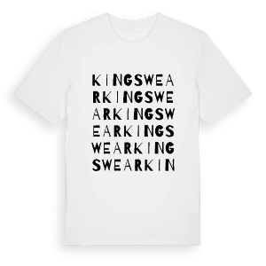 Kingswear ordlek t-shirt – ekologisk bomull t-shirt från Pinshirt