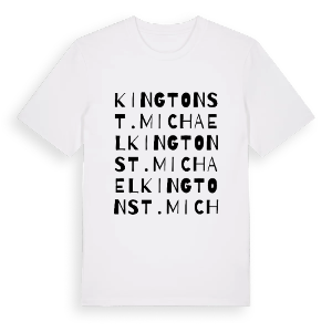 Kington St. Michael ordlek t-shirt – ekologisk bomull t-shirt från Pinshirt