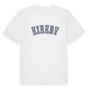 Kirkby college t-shirt – ekologisk bomull t-shirt från Pinshirt