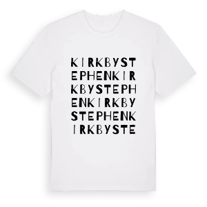 Kirkby Stephen ordlek t-shirt – ekologisk bomull t-shirt från Pinshirt